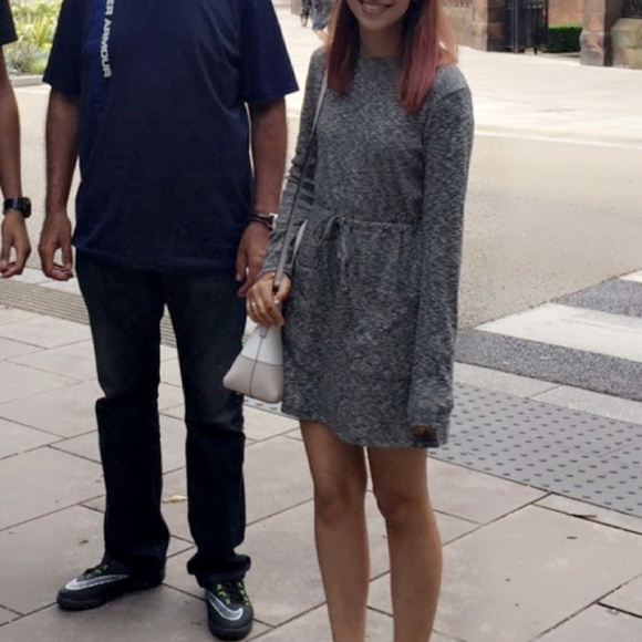 Topshop Grey Sweatshirt Dress - Picture 2 of 2